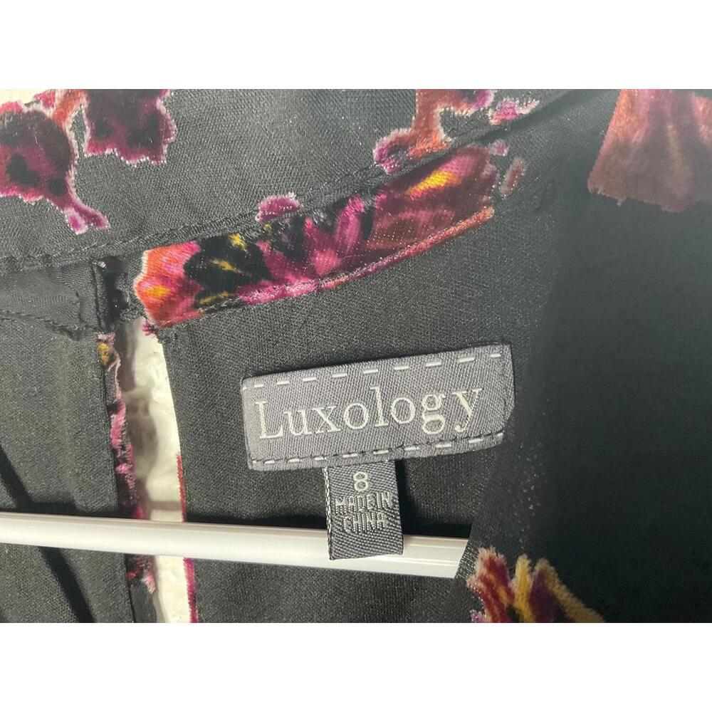 < Luxology Floral Velvet Burnout Mini Dress > - Picture 3 of 5